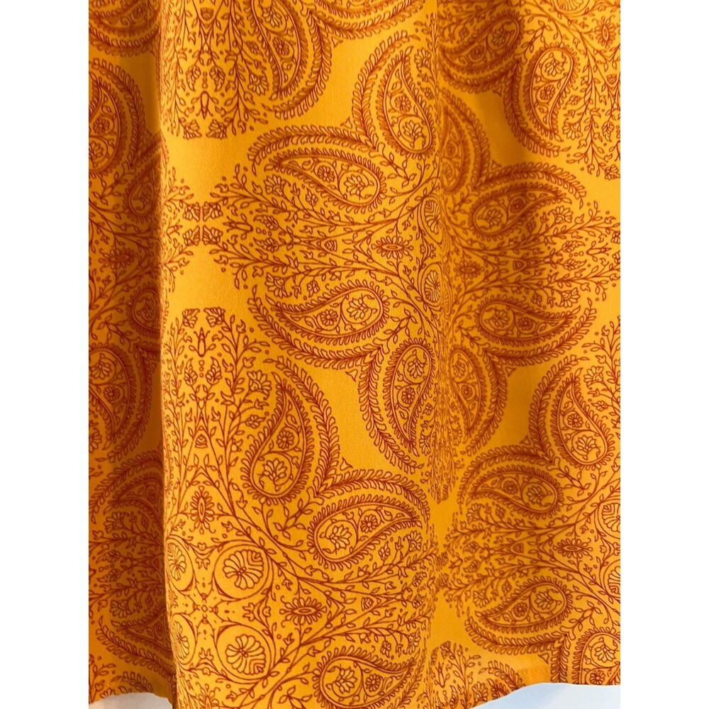 Liz Claiborne Boho Style Orange Paisley Print Flutter Sleeve Tie V-Neck Size XXL - Picture 3 of 8